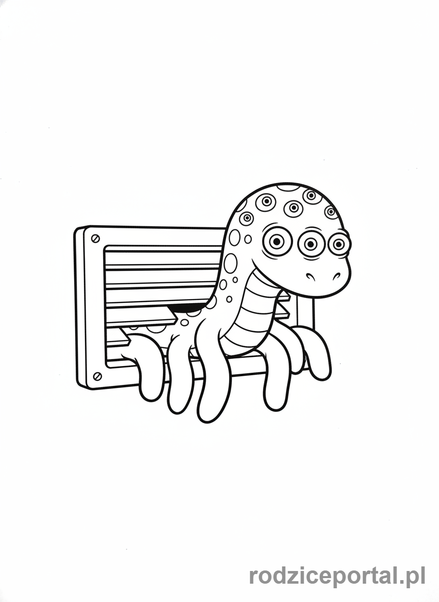 Kolorowanka Rainbow Friends - Purple wyłania się z wentylacji