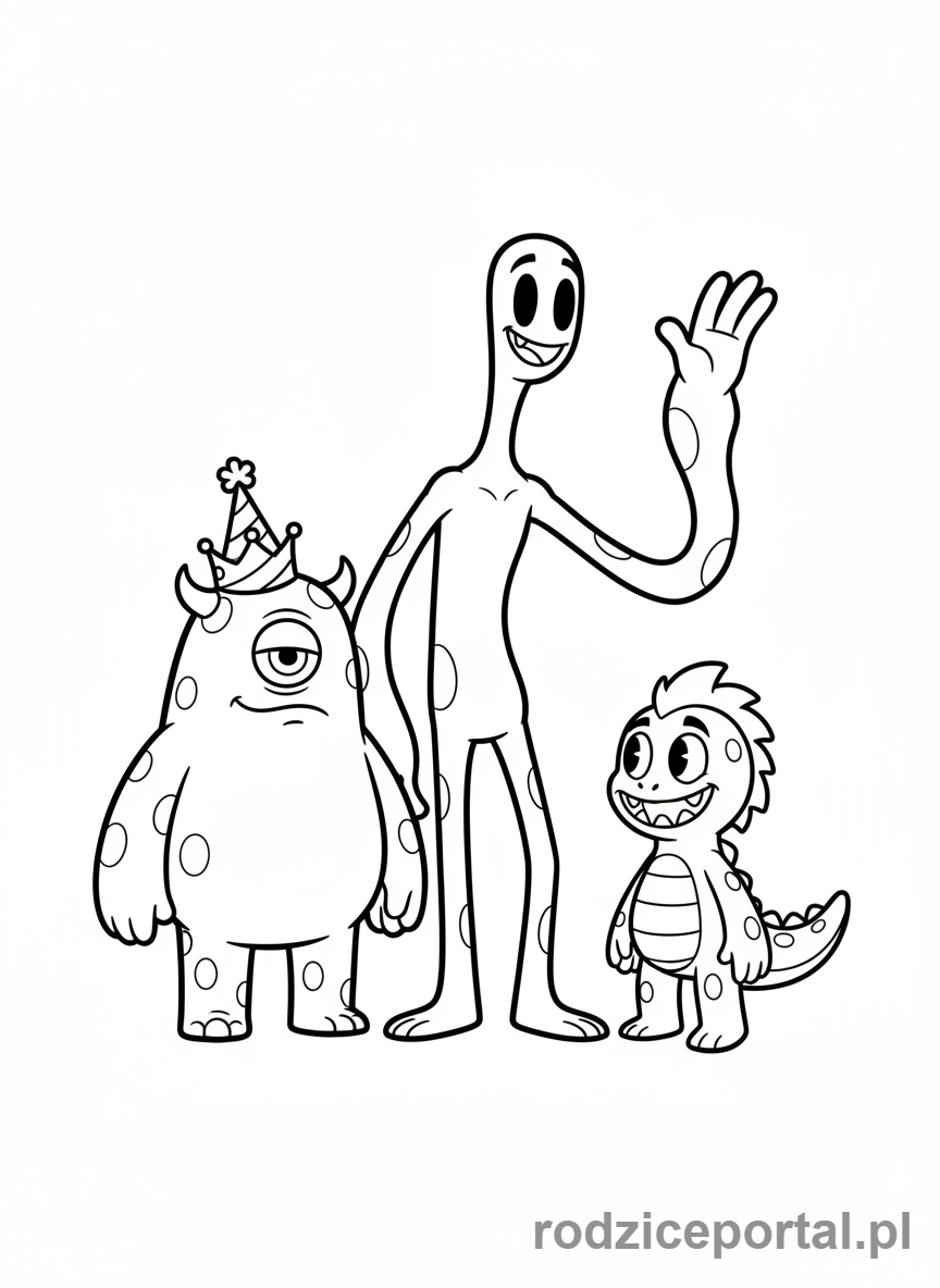 Kolorowanka Rainbow Friends - Rainbow Friends grupa przyjaciół