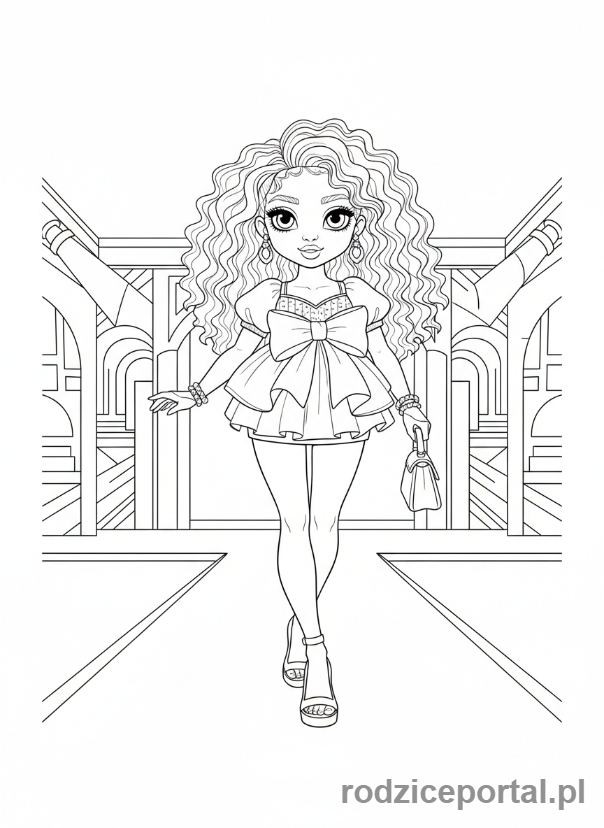 Kolorowanka Rainbow High - Bella Parker na wybiegu