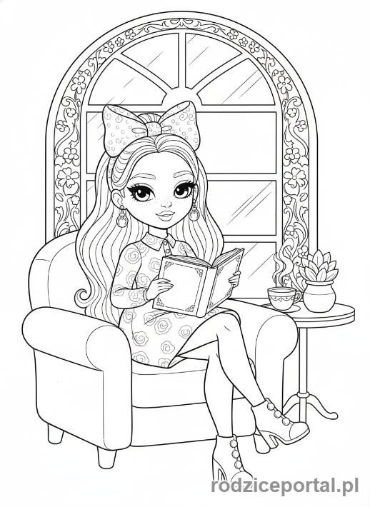 Kolorowanka Rainbow High - Krystal Bailey czyta ksiazke