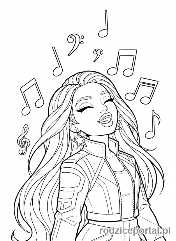 Kolorowanka Rainbow High - Lyric Lucas i nuty muzyczne