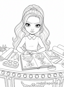 Kolorowanka Rainbow High - Skyler Bradshaw projektuje