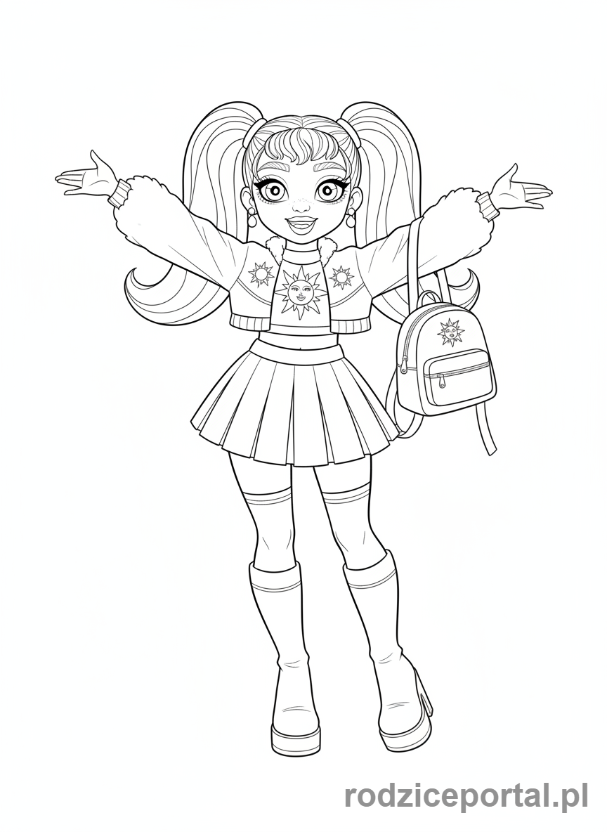 Kolorowanka Rainbow High - Sunny Madison pelna postac