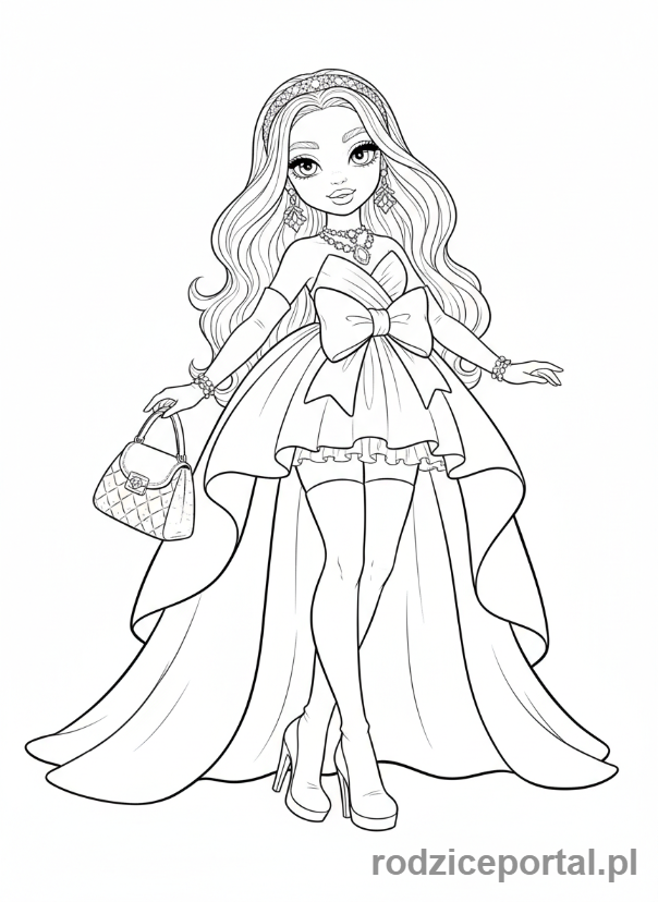 Kolorowanka Rainbow High - Violet Willow elegancka poza