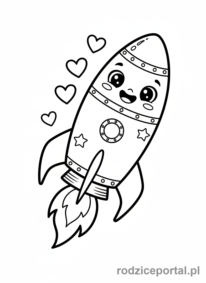 Kolorowanka Rakieta - Kreskówkowa rakieta