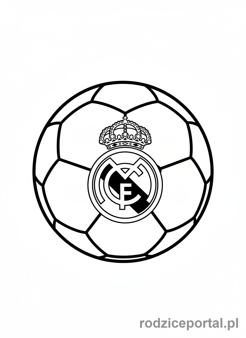 Kolorowanka Real Madryt - Piłka Real Madryt