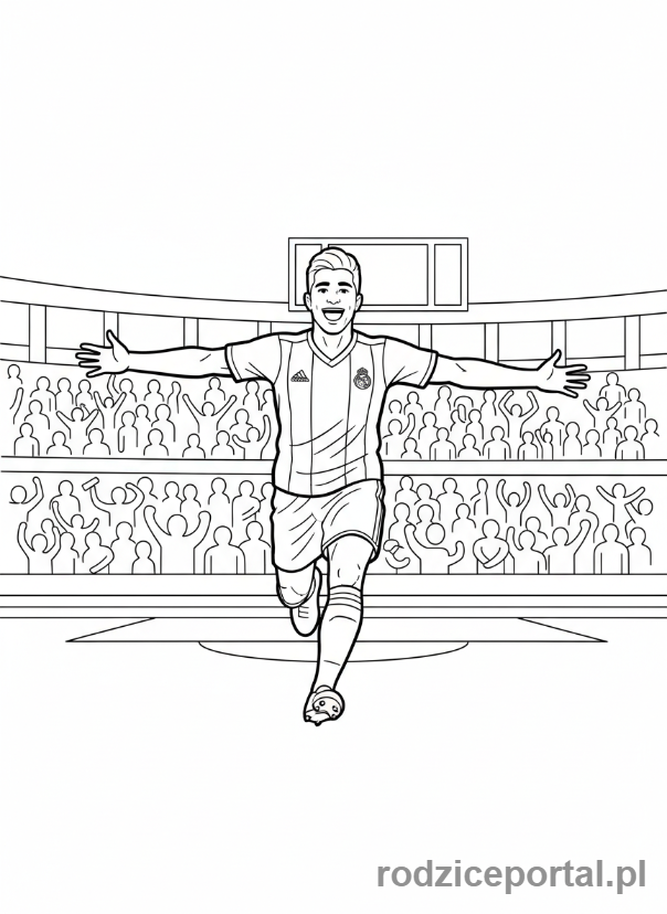 Kolorowanka Real Madryt - Świętowanie z kibicami