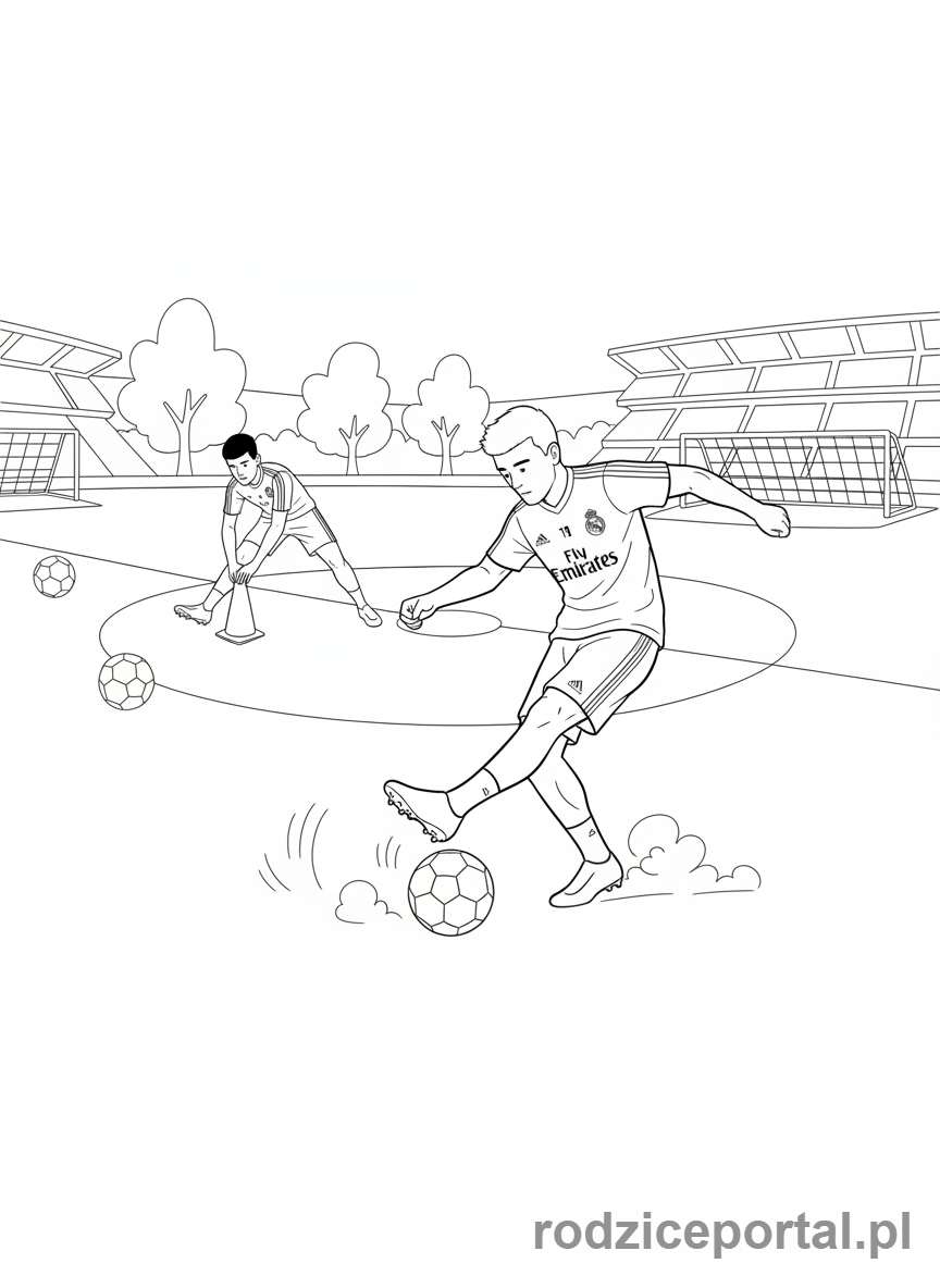 Kolorowanka Real Madryt - Trening Realu Madryt