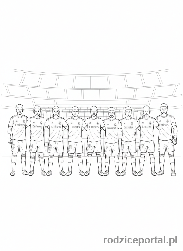 Kolorowanka Real Madryt - Zdjęcie drużynowe