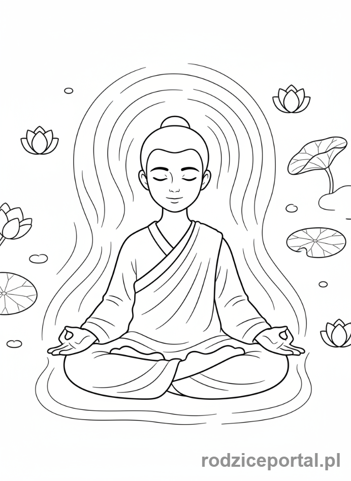 Kolorowanka Regeneracja - Medytująca osoba