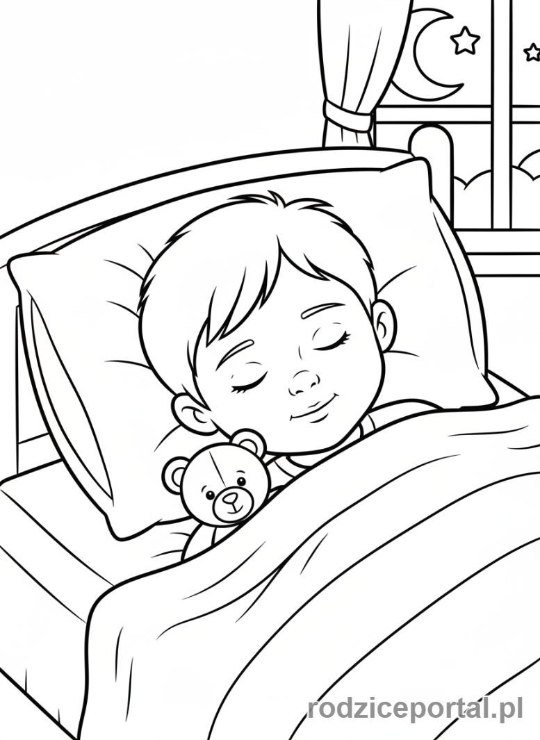 Kolorowanka Regeneracja - Śpiące dziecko