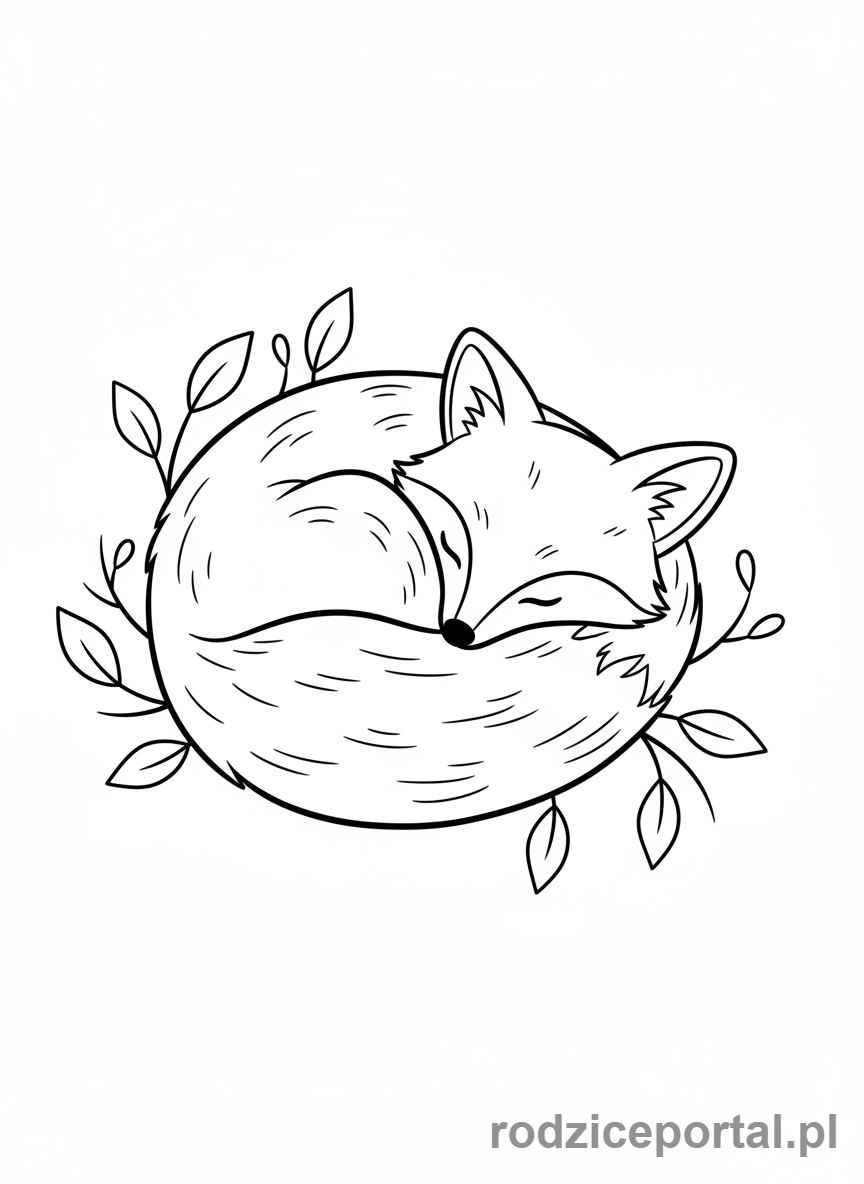 Kolorowanka Regeneracja - Śpiący lis