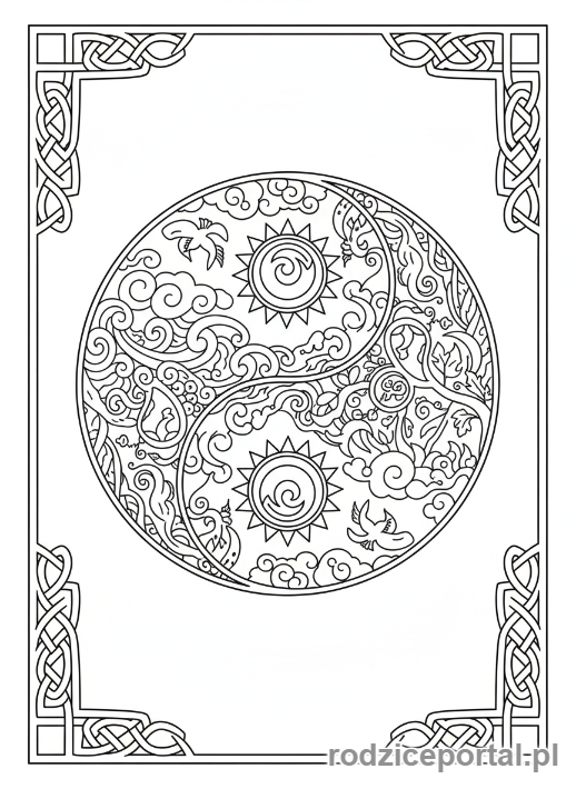 Kolorowanka Regeneracja - Symbol Yin Yang