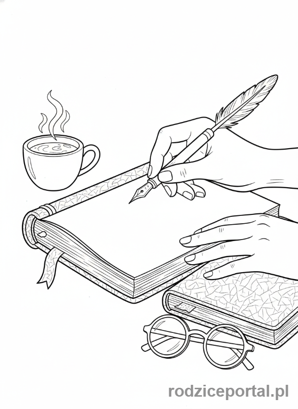 Kolorowanka Relaks Offline - Pisanie w dzienniku