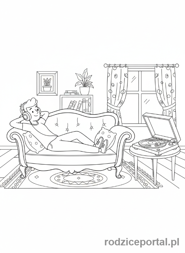 Kolorowanka Relaks Offline - Słuchanie winyli