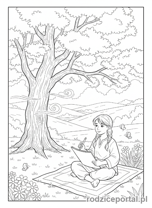 Kolorowanka Relaks Offline - Szkicowanie natury