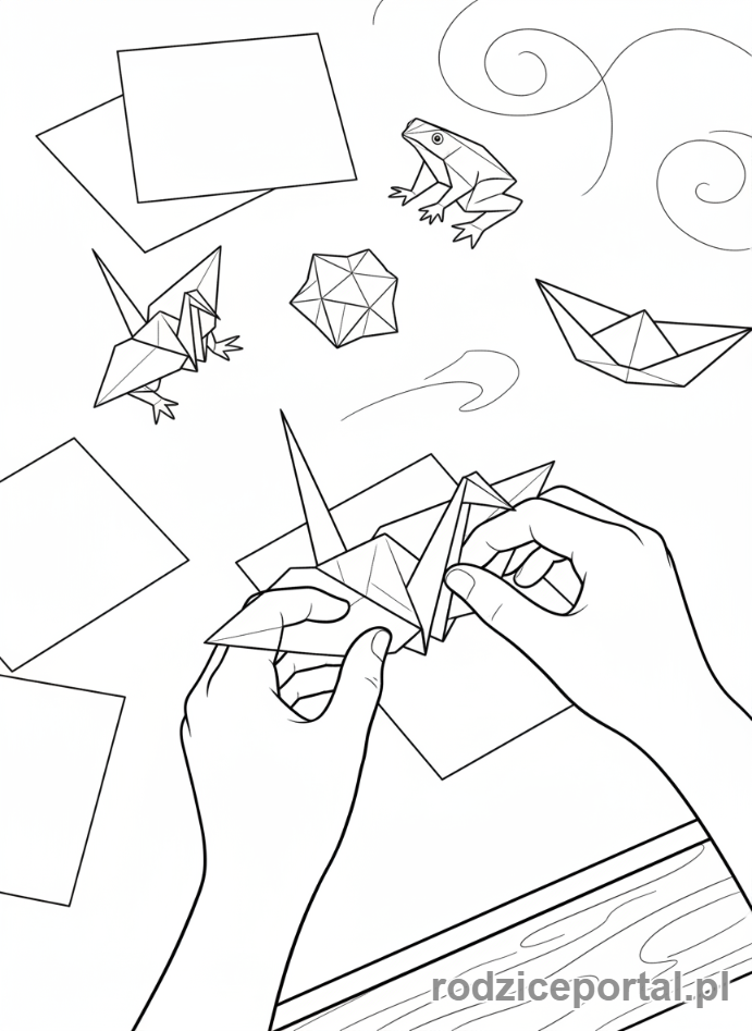 Kolorowanka Relaks Offline - Tworzenie origami
