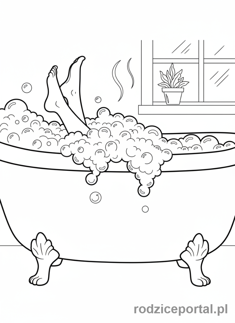Kolorowanka Relaksacja - Relaksująca kąpiel w pianie