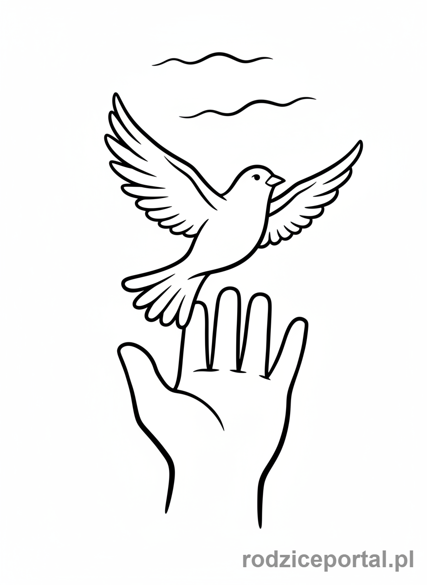 Kolorowanka Reset Emocjonalny - Ptak wylatuje z dłoni