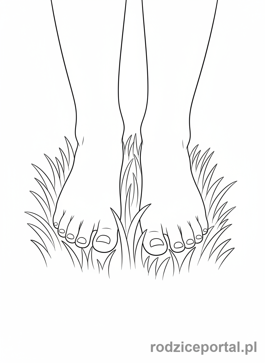 Kolorowanka Reset Emocjonalny - Stopy na trawie spacerek