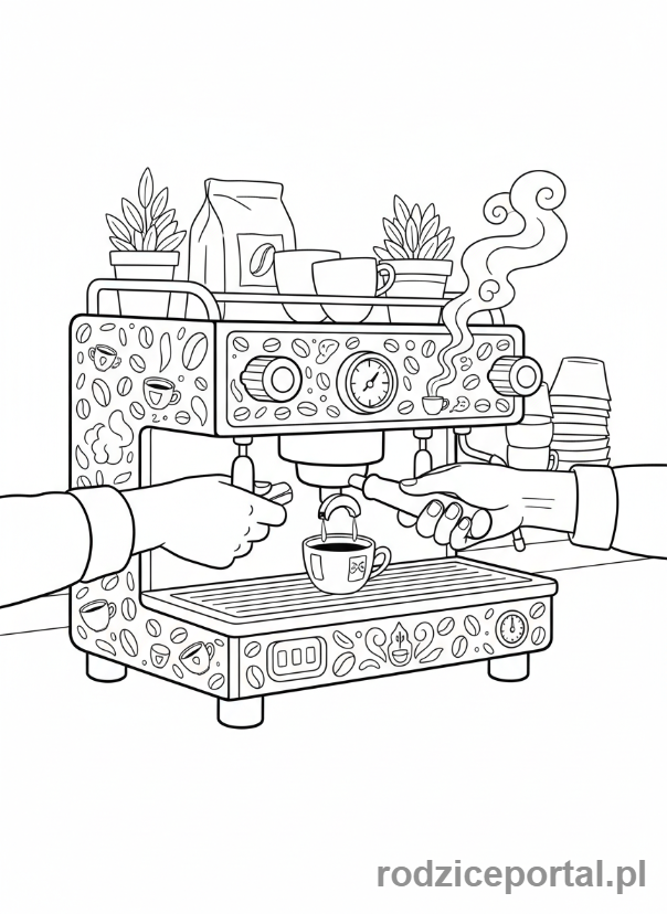 Kolorowanka Restauracja - Barista parzy kawę