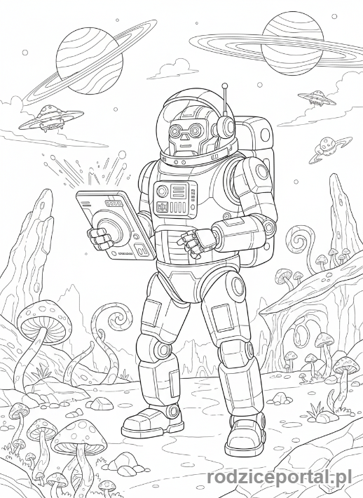 Kolorowanka Robot - Robot astronauta