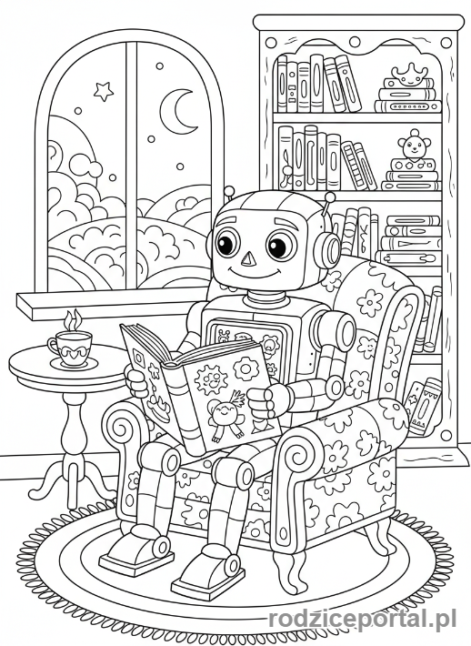 Kolorowanka Robot - Robot czytelnik