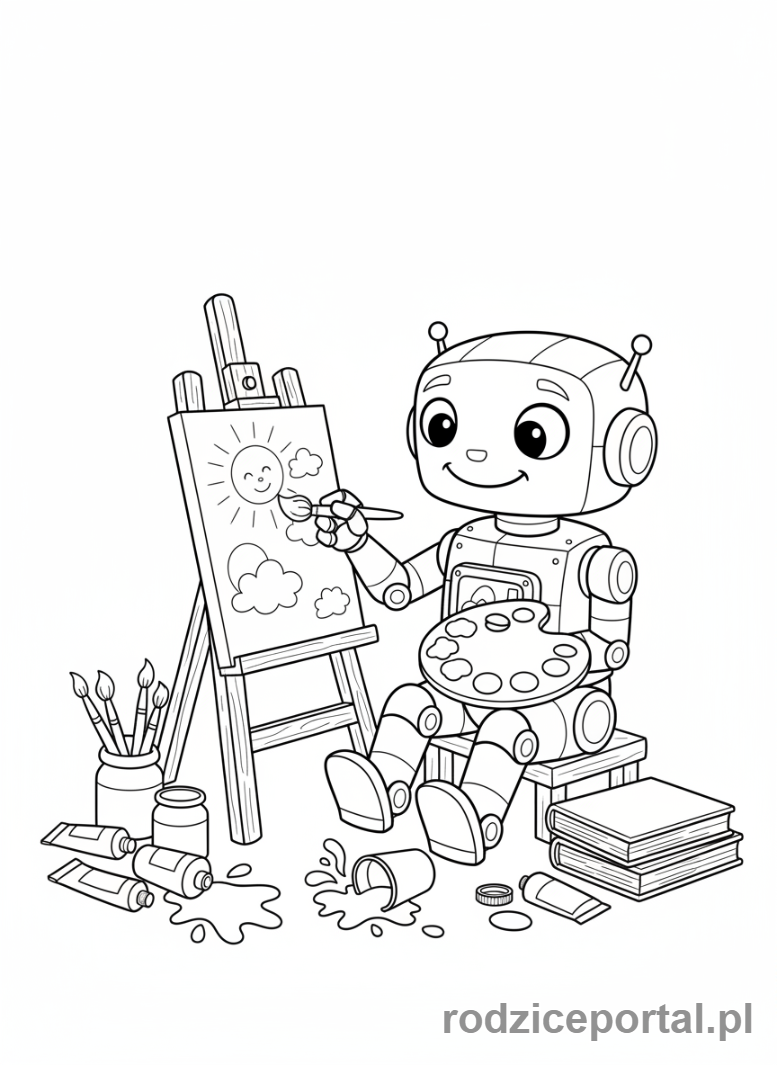 Kolorowanka Robot - Robot malarz