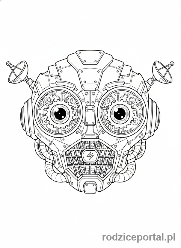 Kolorowanka Robot - Twarz robota
