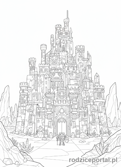 Kolorowanka Robot - Zamek robota
