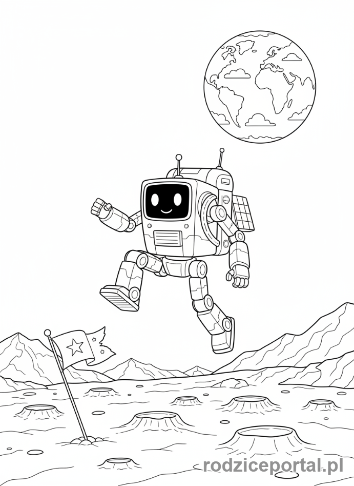 Kolorowanka Roboty Edukacyjne - Robot odkrywca
