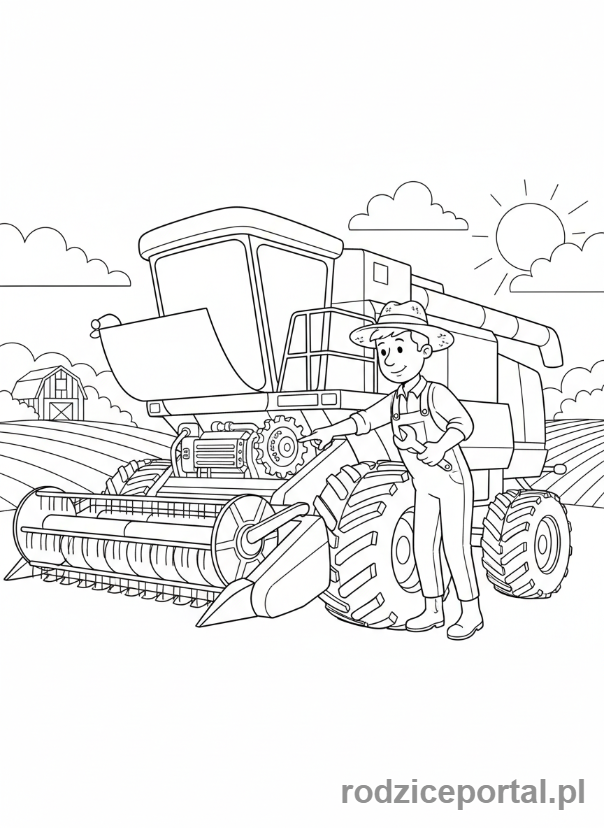 Kolorowanka Rolnik - Maszyny rolnicze