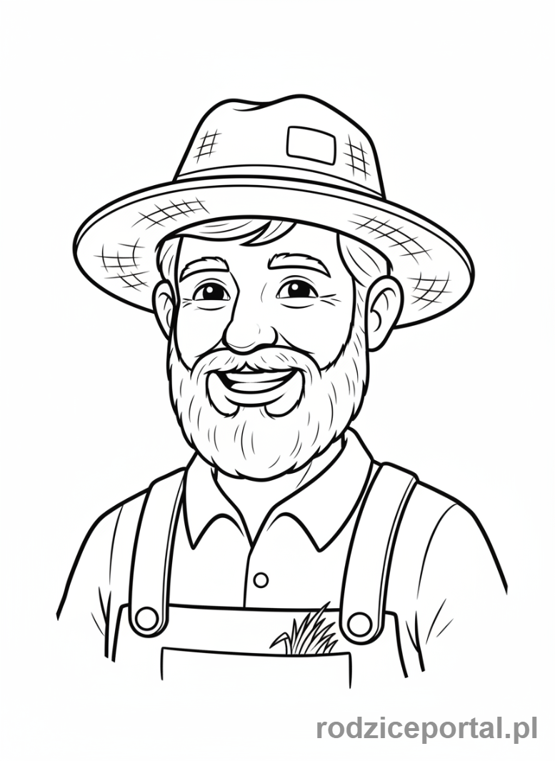 Kolorowanka Rolnik - Portret rolnika