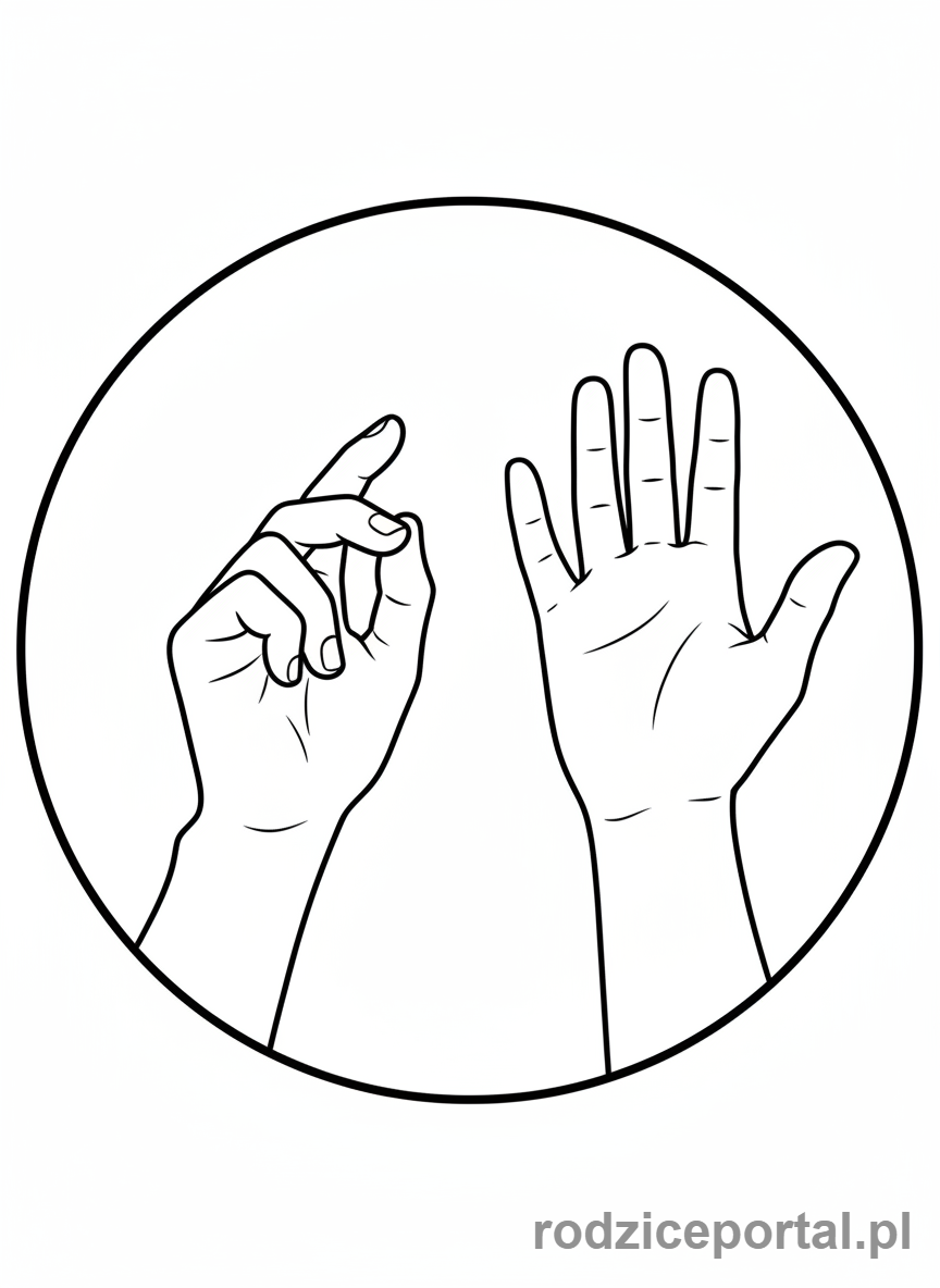 Kolorowanka Równowaga Emocji - Dwie dłonie splecione i jedna dłoń w samotności.