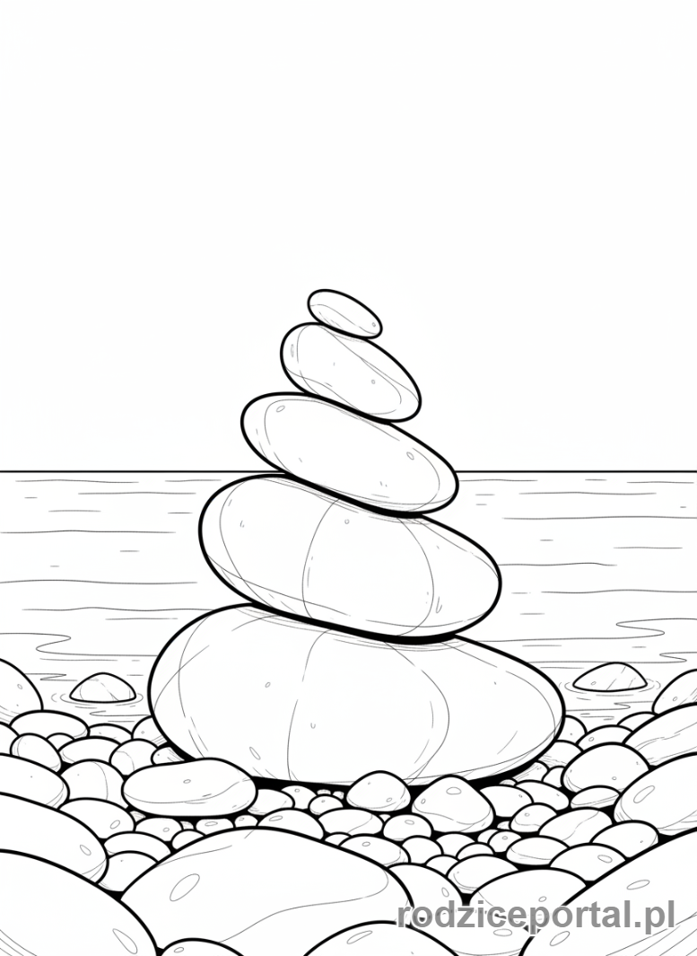 Kolorowanka Równowaga - Kamienna piramidka.