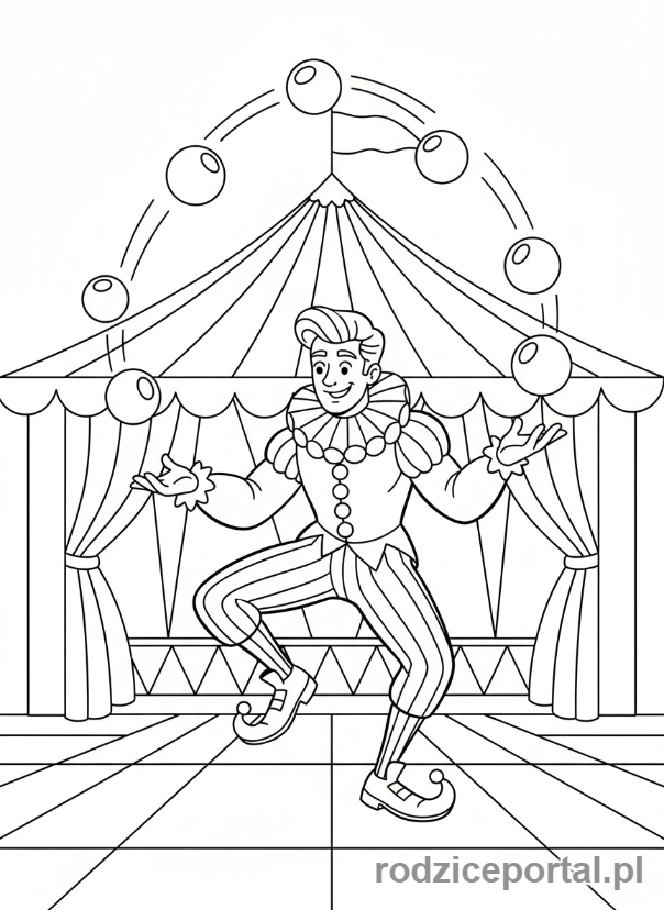 Kolorowanka Równowaga - Żongler.