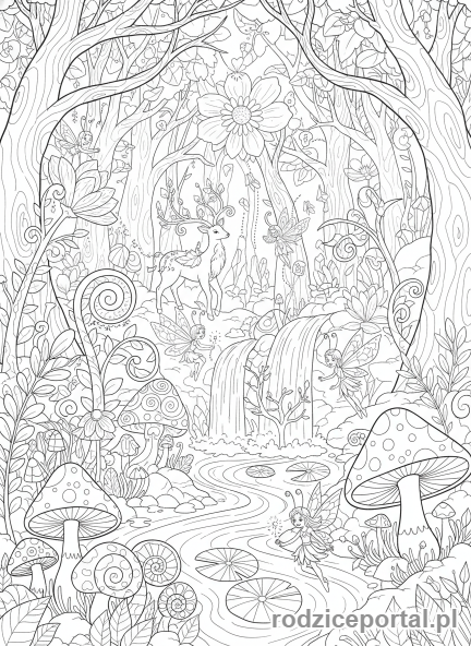 Kolorowanka Rozwijające Kreatywność - Magiczny las