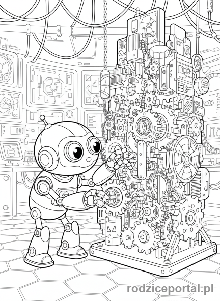 Kolorowanka Rozwijające Myślenie - Mechanizm zębatek