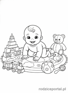 Kolorowanka Rozwój Dziecka - Niemowle-raczkuje