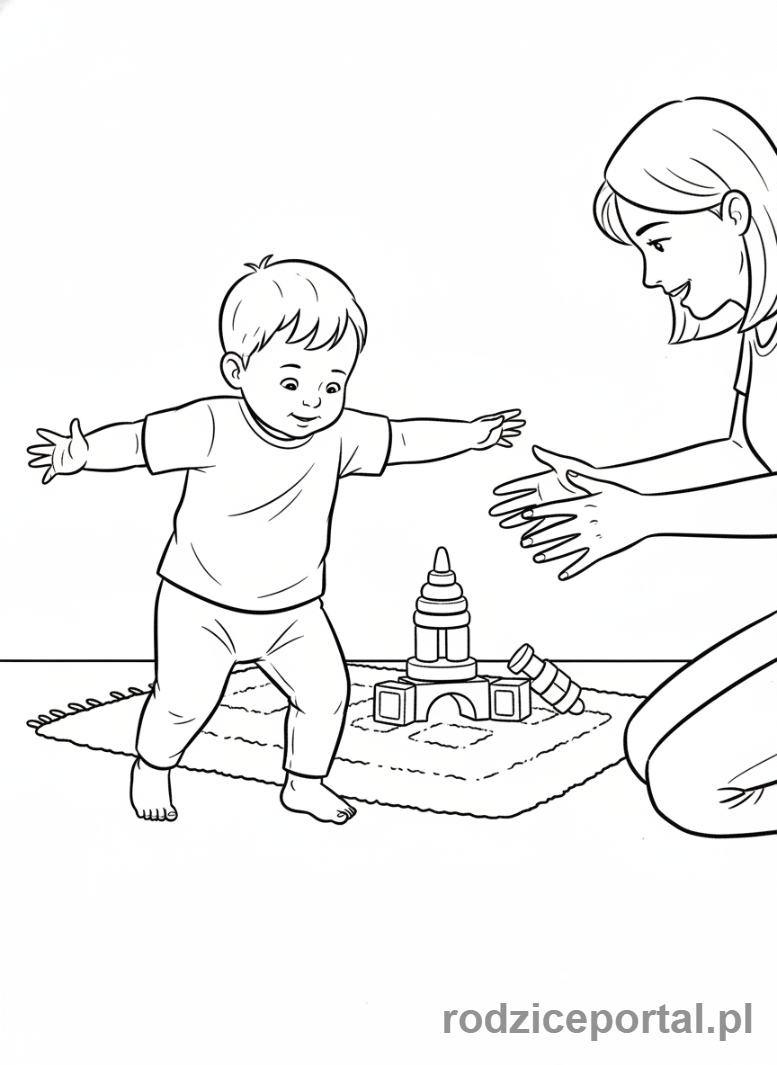 Kolorowanka Rozwój Dziecka - Pierwsze-kroki-dziecka