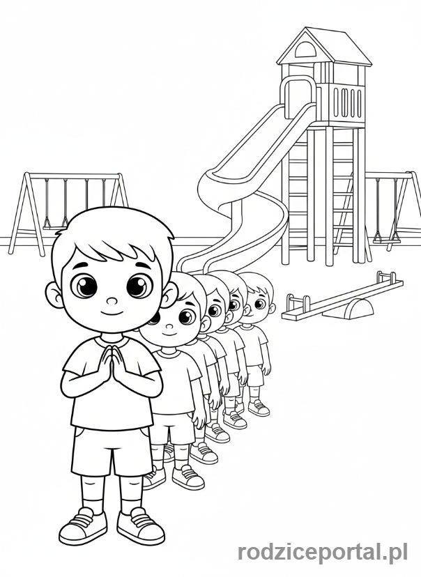 Kolorowanka Rozwój Emocjonalny - Czekanie na swoją kolej