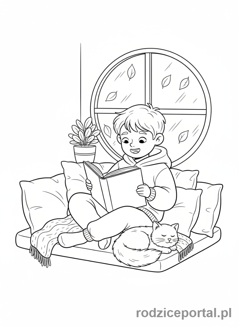 Kolorowanka Rozwój Emocjonalny - Spokój podczas czytania