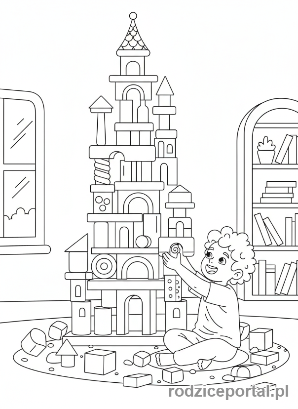 Kolorowanka Rozwój Kreatywny - Budowanie z klocków