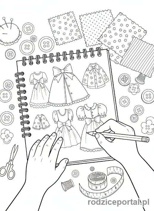 Kolorowanka Rozwój Kreatywny - Mały projektant mody
