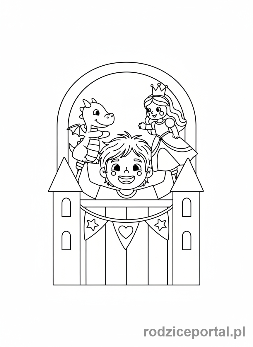 Kolorowanka Rozwój Kreatywny - Teatrzyk kukiełkowy