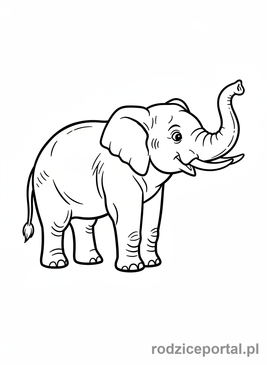 Kolorowanka Rysowanie Po Śladzie - Slon_stojacy