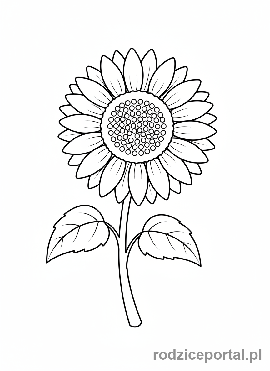 Kolorowanka Rysowanie Po Śladzie - Slonecznik_kwiat