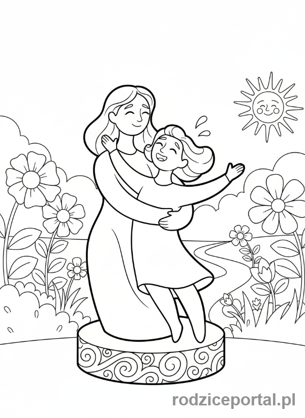 Kolorowanka Rzeźba - Rzeźba dwóch postaci