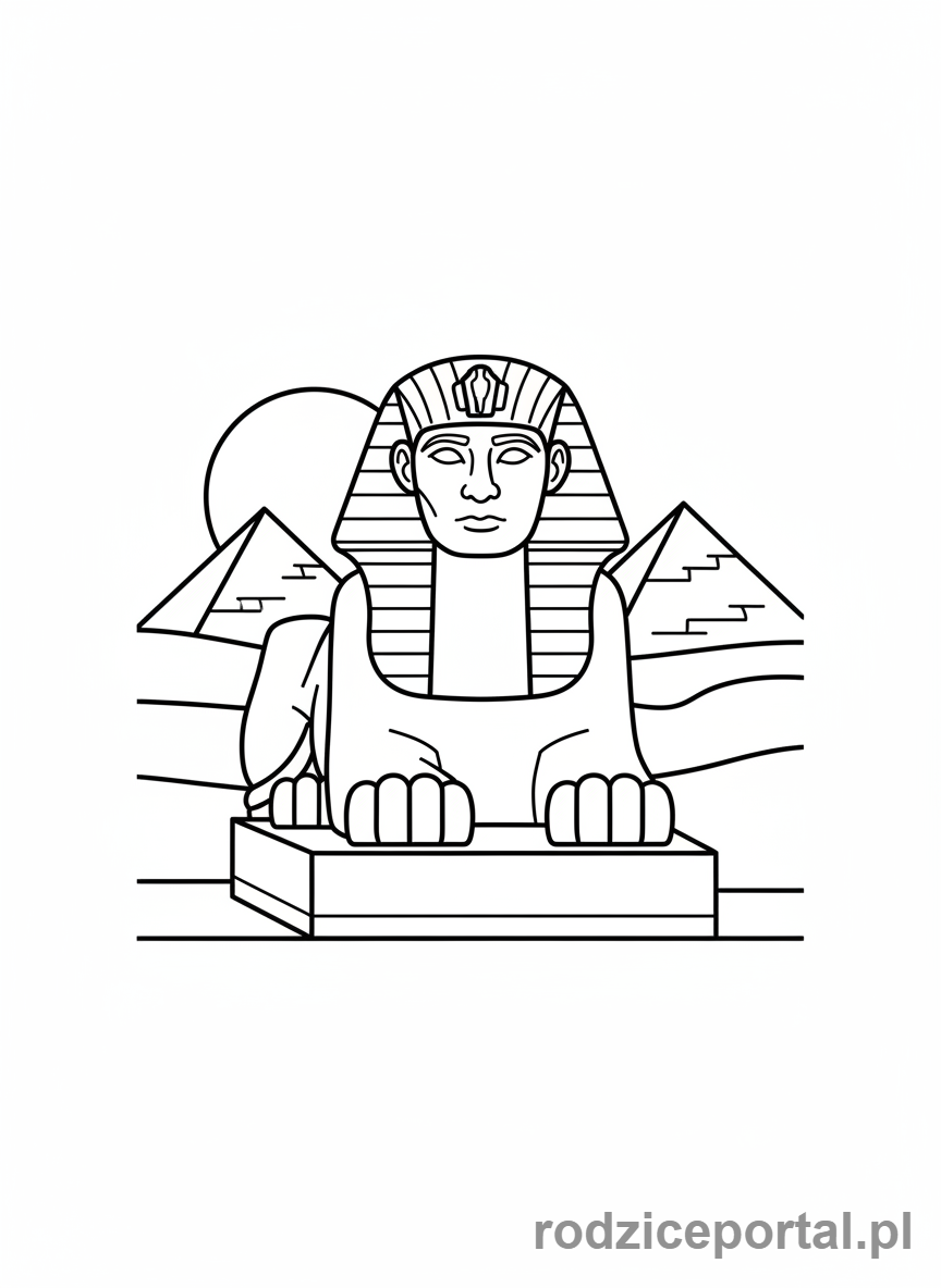 Kolorowanka Rzeźba - Rzeźba starożytnego sfinksa
