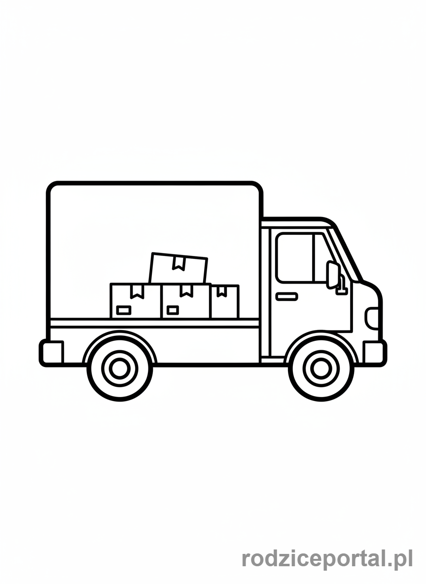 Kolorowanka Samochody - Furgonetka dostawcza
